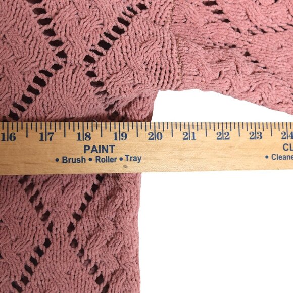 Sincerely Jules Pink Open Knit Sweater S Cottagecore Soft Textured Pullover - Picture 4 of 7